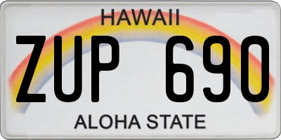 HI license plate ZUP690