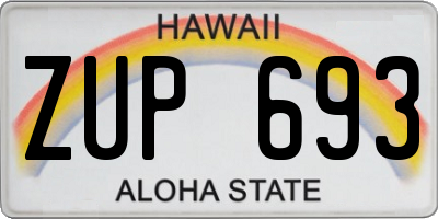 HI license plate ZUP693