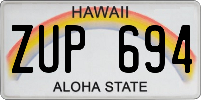 HI license plate ZUP694