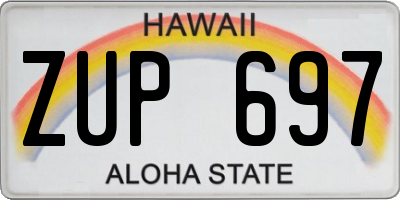 HI license plate ZUP697