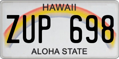 HI license plate ZUP698