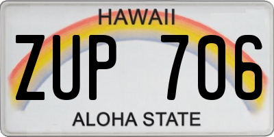 HI license plate ZUP706