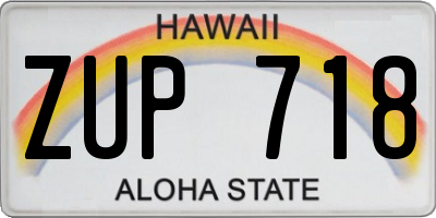 HI license plate ZUP718