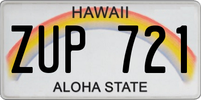 HI license plate ZUP721