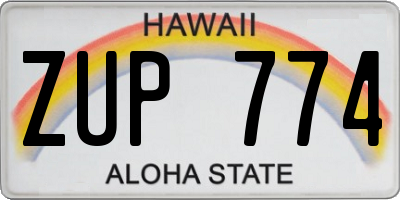 HI license plate ZUP774