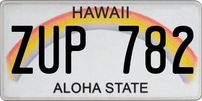 HI license plate ZUP782