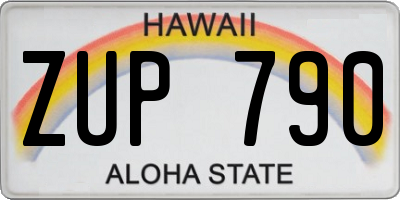 HI license plate ZUP790