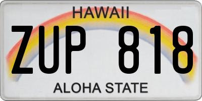 HI license plate ZUP818
