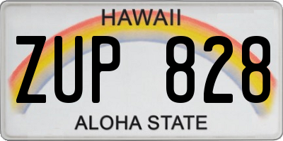 HI license plate ZUP828