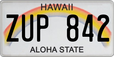 HI license plate ZUP842