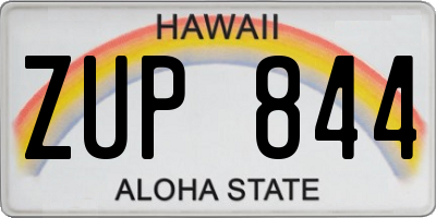 HI license plate ZUP844