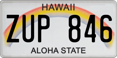 HI license plate ZUP846