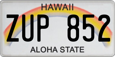 HI license plate ZUP852