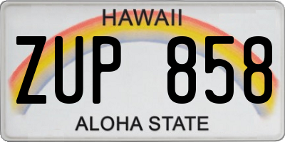 HI license plate ZUP858