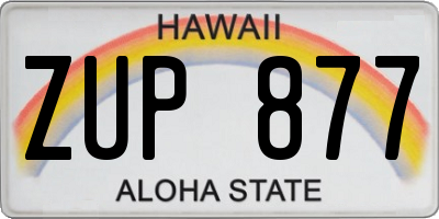HI license plate ZUP877