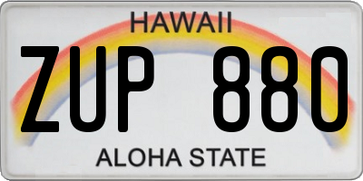HI license plate ZUP880