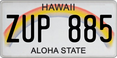 HI license plate ZUP885