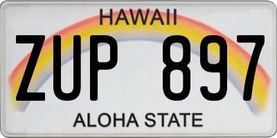 HI license plate ZUP897