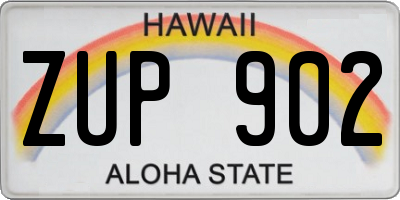 HI license plate ZUP902