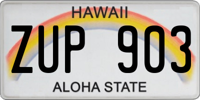 HI license plate ZUP903