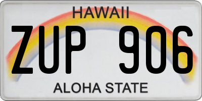 HI license plate ZUP906