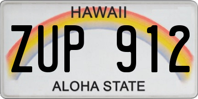 HI license plate ZUP912