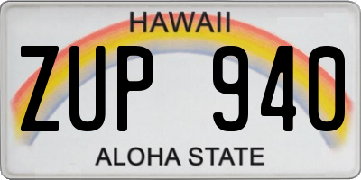 HI license plate ZUP940