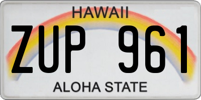 HI license plate ZUP961