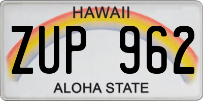 HI license plate ZUP962
