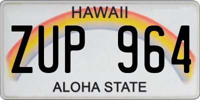 HI license plate ZUP964