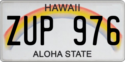 HI license plate ZUP976