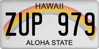 HI license plate ZUP979