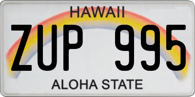 HI license plate ZUP995