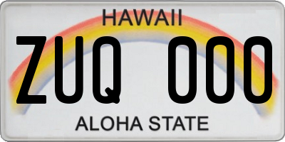 HI license plate ZUQ000