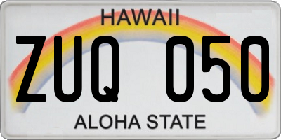 HI license plate ZUQ050