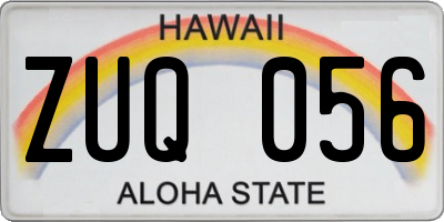 HI license plate ZUQ056
