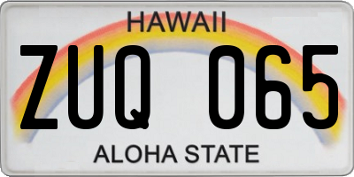 HI license plate ZUQ065