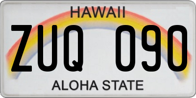 HI license plate ZUQ090