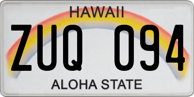 HI license plate ZUQ094