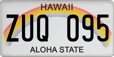 HI license plate ZUQ095
