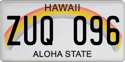 HI license plate ZUQ096