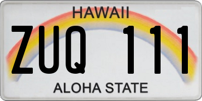 HI license plate ZUQ111
