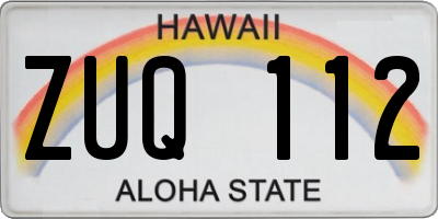 HI license plate ZUQ112