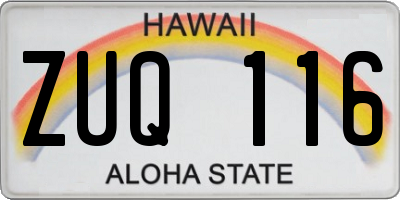 HI license plate ZUQ116