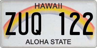 HI license plate ZUQ122