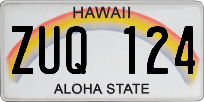 HI license plate ZUQ124