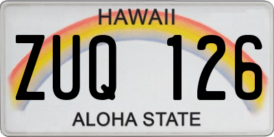 HI license plate ZUQ126