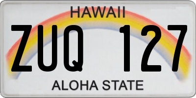 HI license plate ZUQ127
