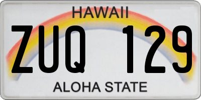 HI license plate ZUQ129