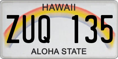 HI license plate ZUQ135